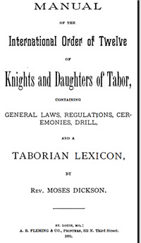 Manual of the International Order of Twelve of Knights and Daughters of Tabor 10291934